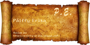 Pálffy Erika névjegykártya